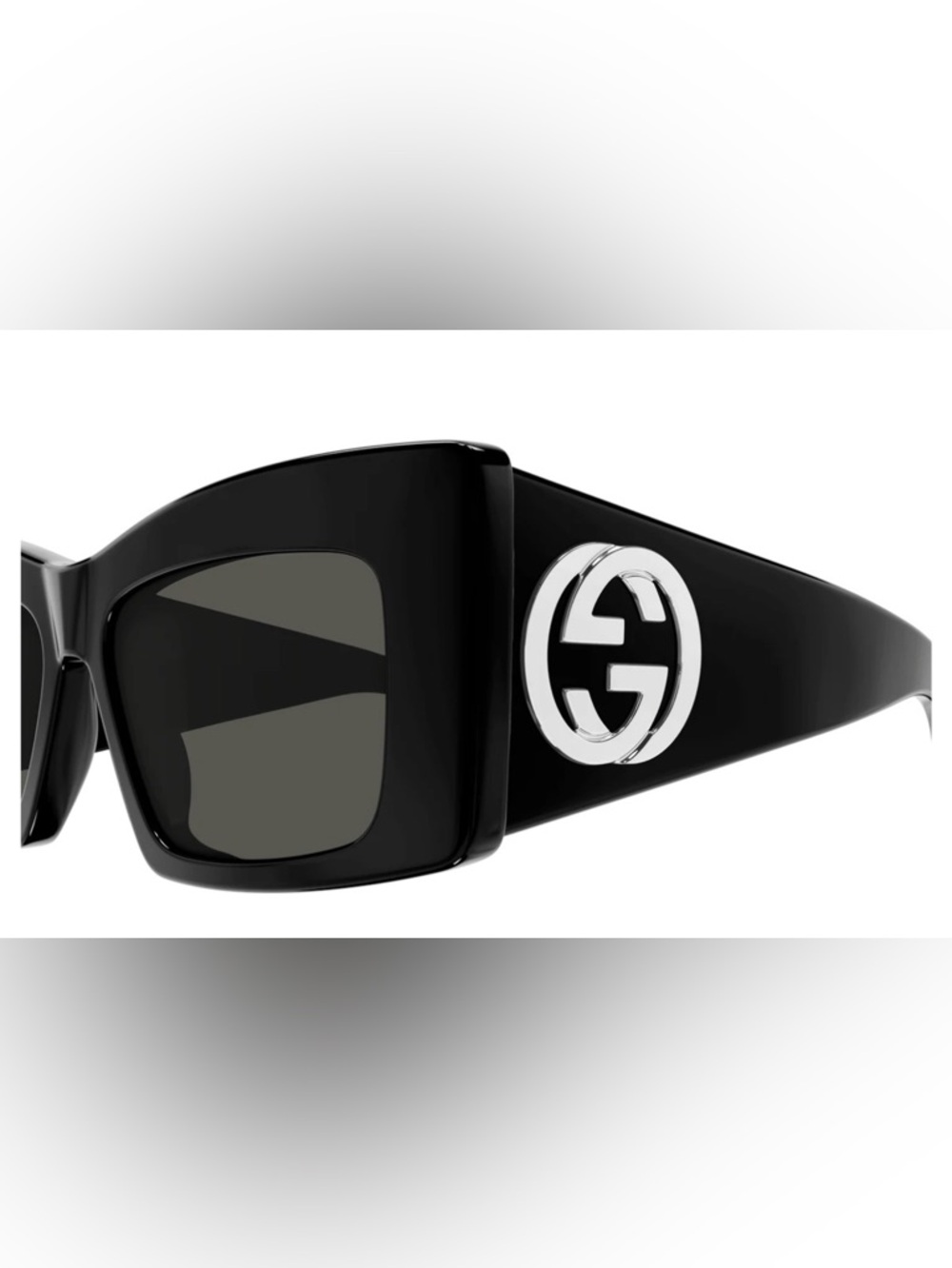 Gucci GG1842S-001 Square Black Women Sunglasses / Gradient Grey Lens 53-17-140 - Picture 3 of 3